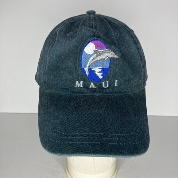 Maui Gray Dolphin Embroidered Adjustable Hat Cap READ - Picture 1 of 10